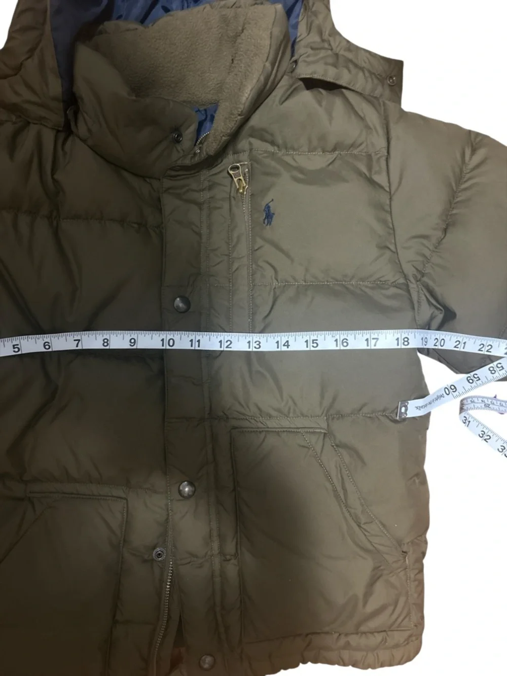 Polo by Ralph Lauren Olive Green Quilted Hooded Puffer Jacket boys 12-14